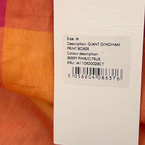 Les Girls Les Boys Pink Citrus Gingham Boxer Shorts NWT M Loungewear Streetcore - Picture 6 of 6
